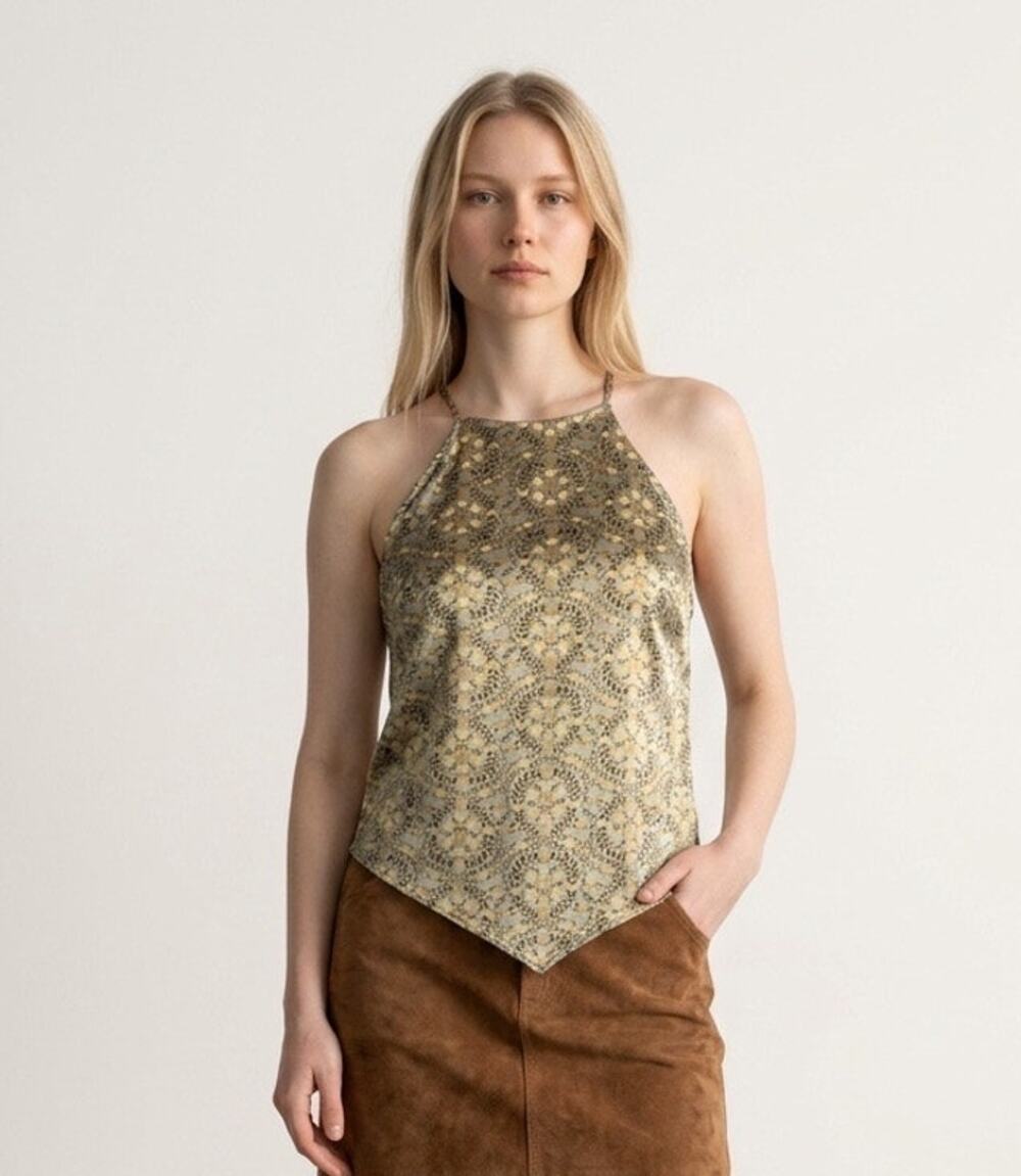 Intimately Free People Floral Halter, Size L, Boho, Festival, Glam, Indie, Fairy